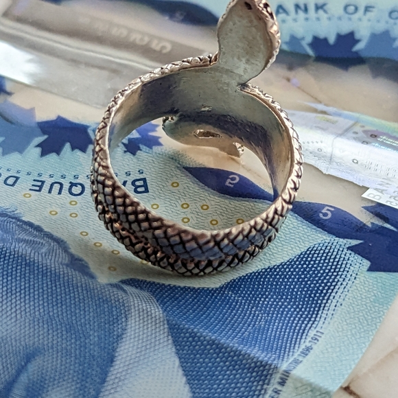 Men's Heavyweight Sterling Silver Snake Ring - Picture 3 of 7